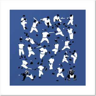 Baseball Characters Blue Posters and Art